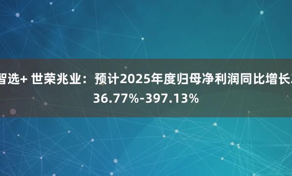 智选+ 世荣兆业：预计2025年度归母净利润同比增长236.77%-397.13%